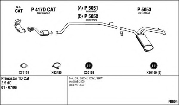 FENNO NI604 Exhaust System
